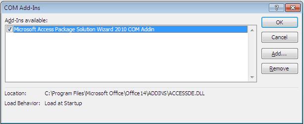 Microsoft Access Package Solution Wizard