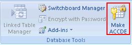 Microsoft Access 2007 Make ACCDE Database Tools Ribbon