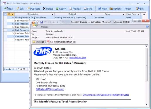Microsoft Access Email with Total Access Emailer from FMS