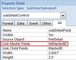 Link Master Field Should Reference the Control Rather than Field