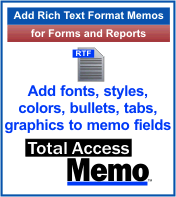 Microsoft Access Rich Text Format Memos