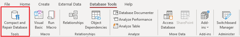 Compact Database in Microsoft Access 365, 2021, and 2019