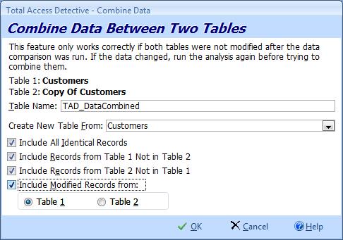 Options for merging data from two Microsoft Access tables into a new table