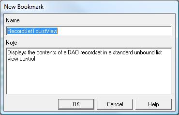 Bookmark the VBA/VB6 code to jump back to it quickly