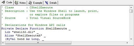 Code tab in the Source Code Explorer for Total Visual SourceBook