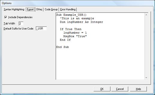 Options for exporting the VBA/VB6 modules and classes to your projects