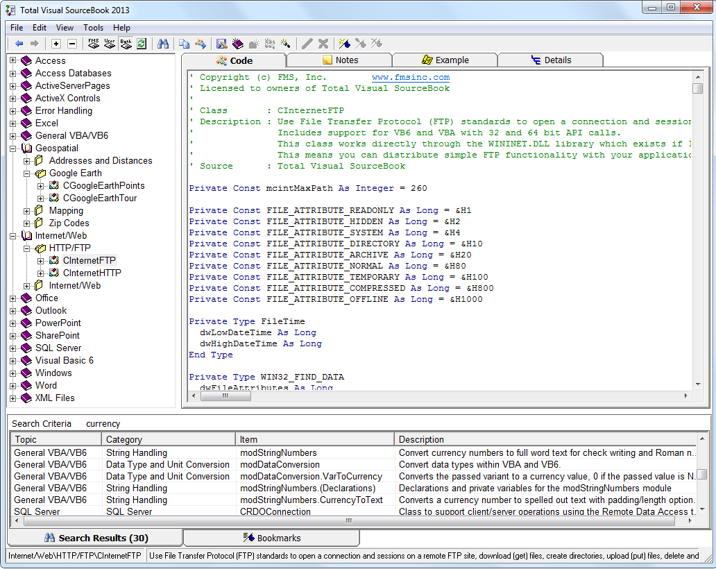 Large Image of Main Code Explorer in Total Visual SourceBook