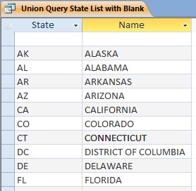 Adding a column to a union query in SQL View.