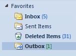 Microsoft Outlook Mail Favorites Outbox