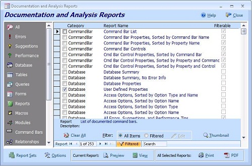 Microsoft Access Documentation Reports from Total Access Analyzer