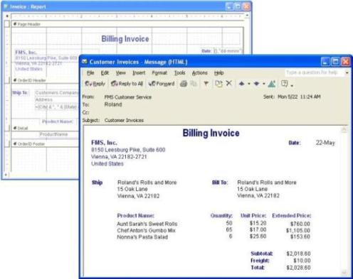Micrsoft Access Reports as Email Body