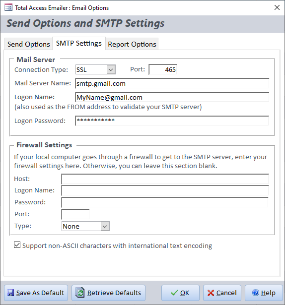 Using smtp.gmail.com with SSL