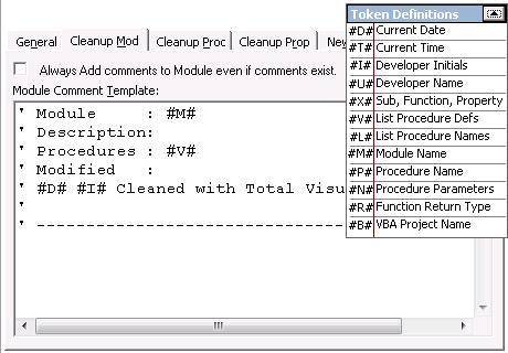 Commenting Tokens in Total Visual CodeTools for VB6 and VBA/Office