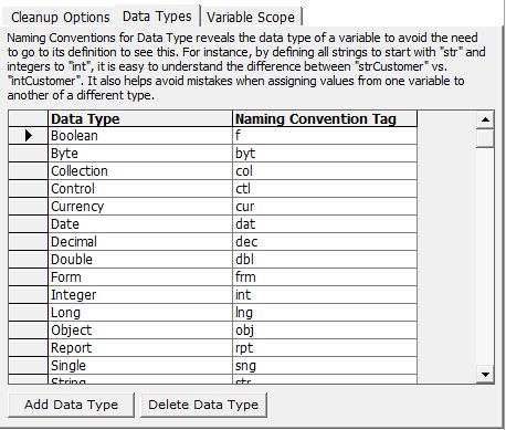 Naming Convention for Data Types in Total Visual CodeTools for VB6 and VBA/Office