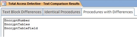 New Procedures with Differences Tab when Comparing Text