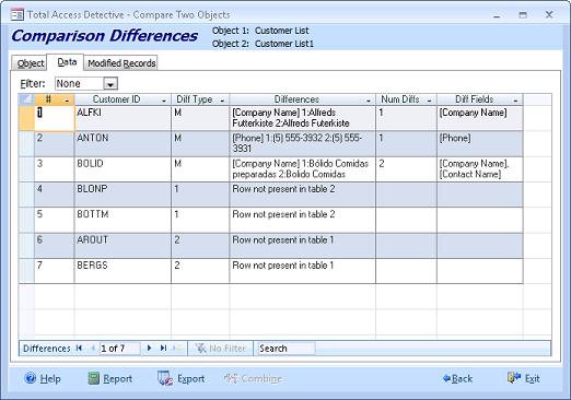 Microsoft Access Query Data comparison for record differences