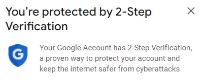 Google 2-step-verification protected