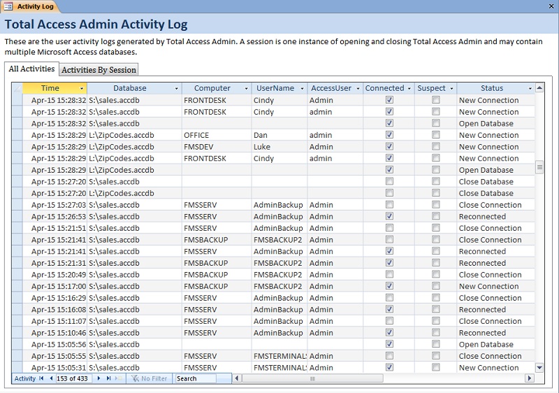 Activity Log