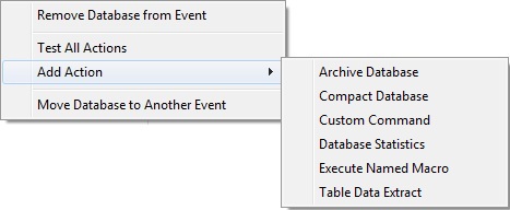 Select a New Action to Perform on a Database