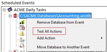 Test All Actions in an Event