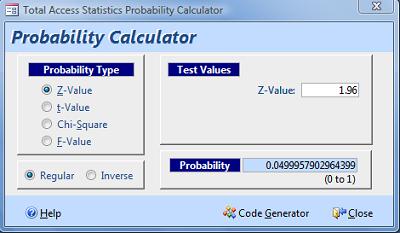 Microsoft Access Probability Calculator