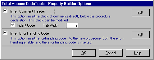 Property builder Options