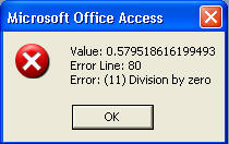 Division by zero error