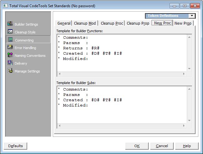 Commenting Standards for New Procedures in Total Visual CodeTools for VB6 and VBA/Office