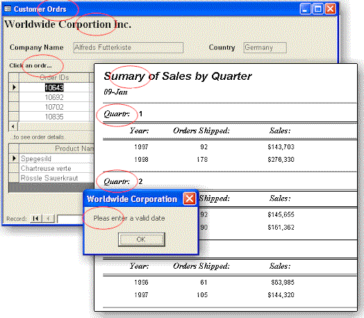 Common spelling errors on Microsoft Access forms and reports