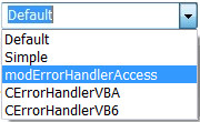 Error handling default options