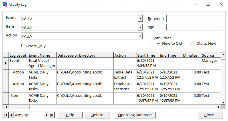 Activity Log Form