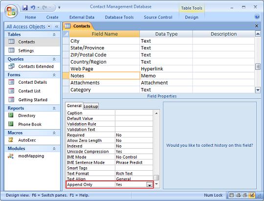Creating Database In Access 2007