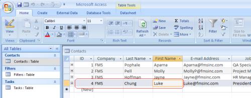 Back end Access database with updates