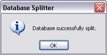 Database Splitter Confirmation
