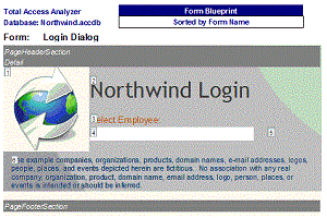 Microsoft Access Form Blueprint with Annotated Controls