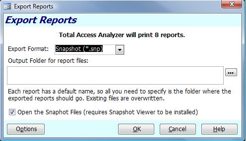 Export Reports to Multiple File Formats: such as HTML, Snapshot, Text, or RTF