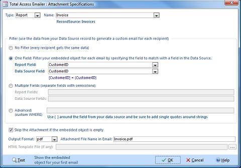 Microsoft Access Report Attachment to Email