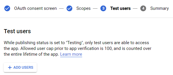 Gmail add test users