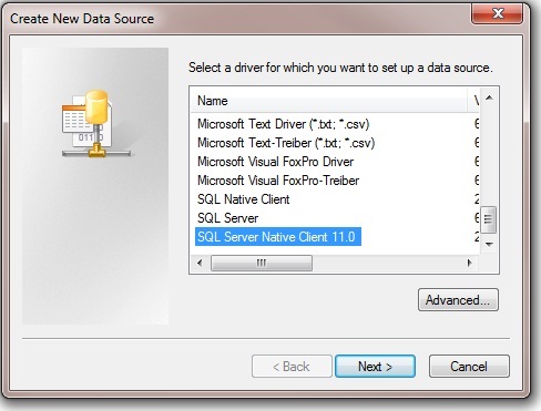 Create New Data Source, ODBC File DSN