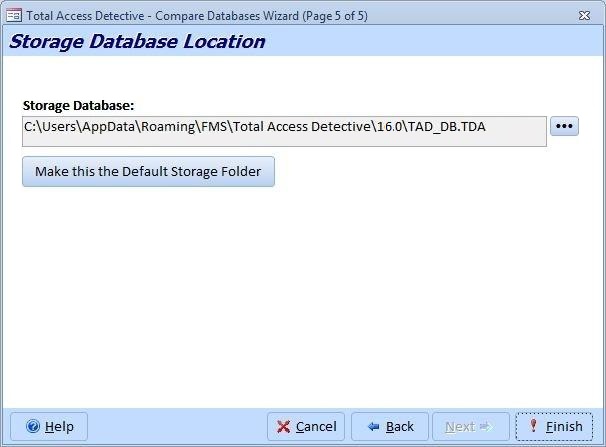 Microsoft Access Database Comparison Results Storage Location