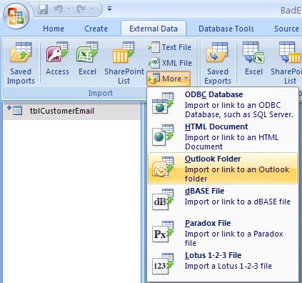 Outlook import