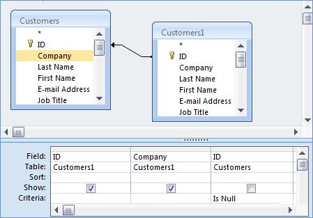 Microsoft Access Query Designer to Find Missing Records