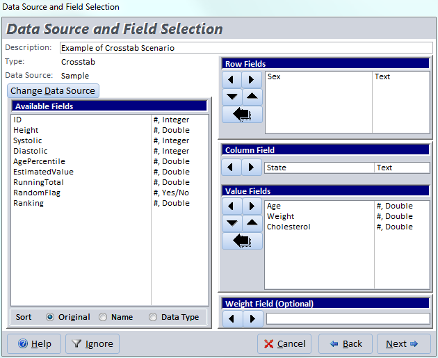 Microsoft Access Crosstab Field Selection in Total Access Statistics
