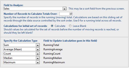 Microsoft Access Running Totals and Moving Average options