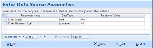 Parameterized Data Sources