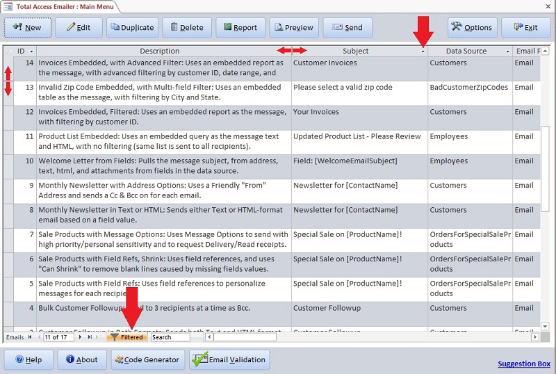 Datasheet adjustments are saved