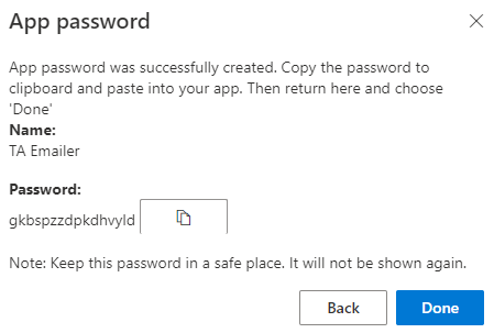Office365 SMTP App Password
