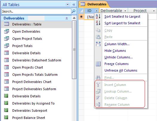 answer Sympathize wing Enable Design Change Options in Microsoft Access 2007