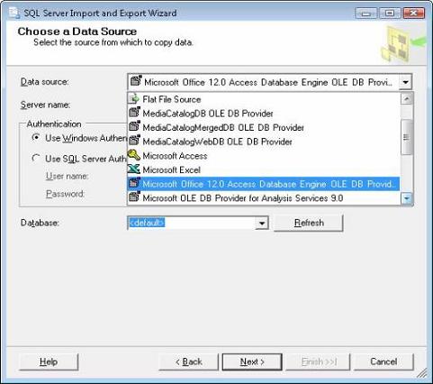 Microsoft SQL Server Import and Export Wizard