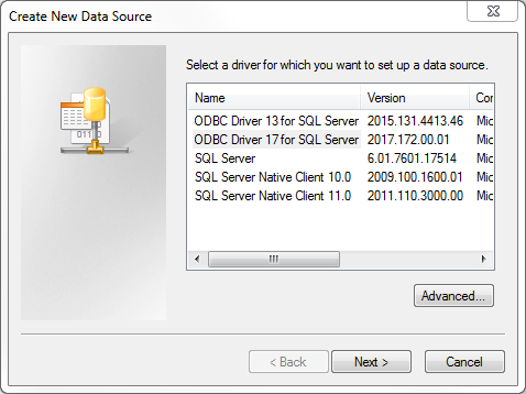 Create New Data Source, ODBC File DSN